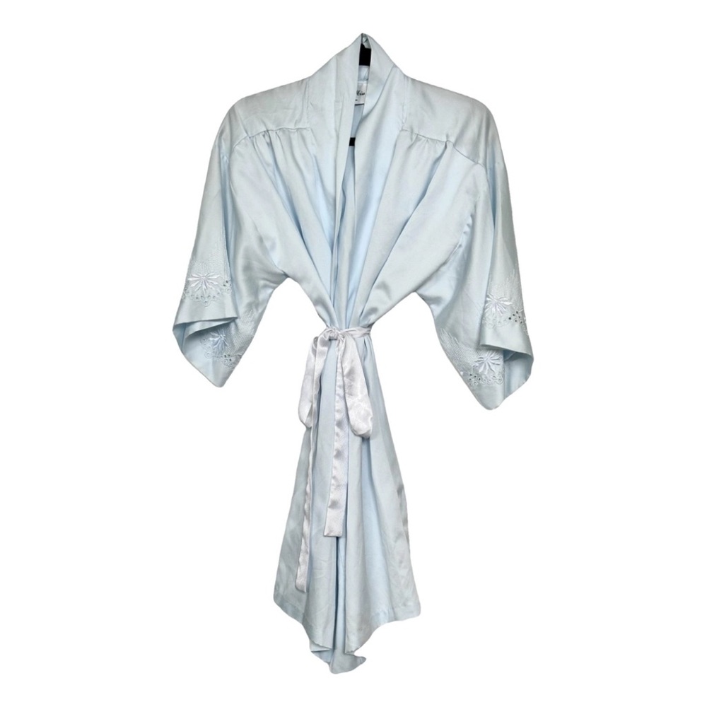 Vintage Miss Dior Christian Dior Baby Blue Pastel Robe (S)